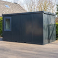 Bürocontainer Anthrazit – 4 × 2 m mit Doppeltür und Fenster