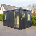 Bürocontainer Anthrazit – 4 × 2 m mit Panoramafenster
